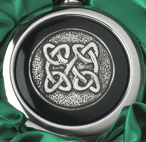 Close-up of the Celtic Knot Design on the Whiskey Flask Close-up of the Celtic Knot Design on the Whiskey Flask