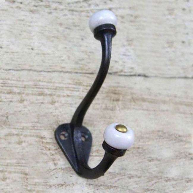 Ceramic Ball Tipped Iron Coat Hook Ceramic Ball Tipped Iron Coat Hook