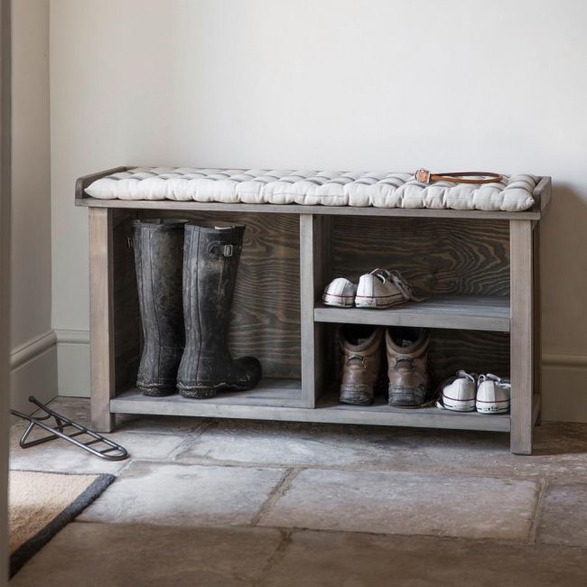 Charcoal Cotton Aldsworth Seat Pad by Garden Trading