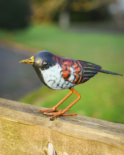 Charming Chaffinch Steel Bird Sculpture high angle