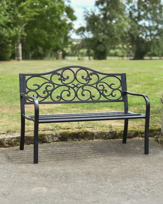"Chelford" Powder Coated Black Garden Bench
