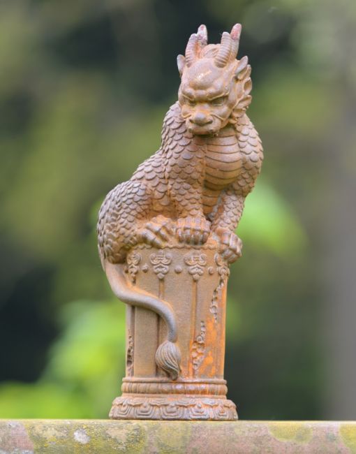 Cast Iron Chinese Dragon Sculpture
