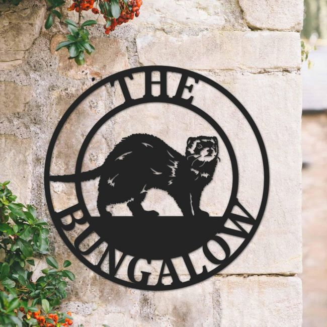 "Tree of Life" Circular Iron House Name Sign in Use Outside "Tree of Life" Circular Iron House Name Sign in Use Outside