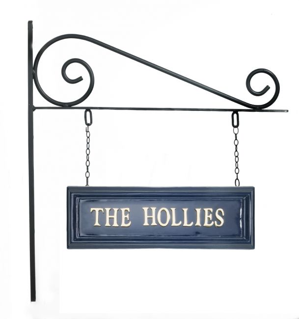 Classic Blue Rectangular Double Sided House Name Sign