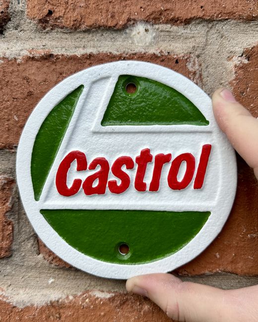 Castrol Oil Classic Vintage Style Cast Iron Sign - 13cm
