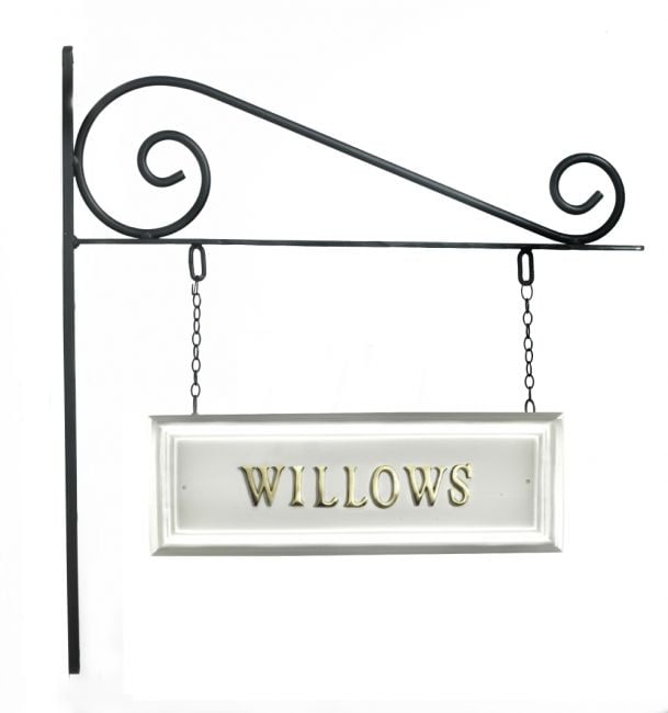 Classic White Rectangular Double Sided House Name Sign Classic White Rectangular Double Sided House Name Sign