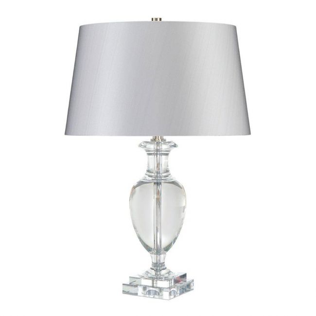 Glass Base and Silver Shade on Lamp Glass Base and Silver Shade on Lamp