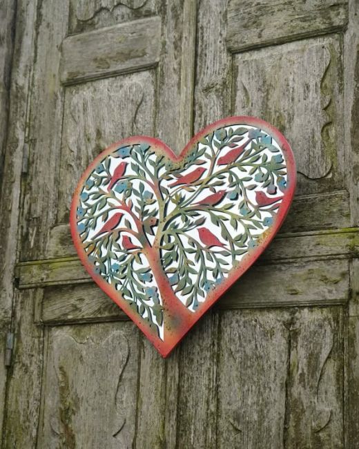 "Aviary Tree" Heart Shaped Garden Mirror Wall Art "Aviary Tree" Heart Shaped Garden Mirror Wall Art