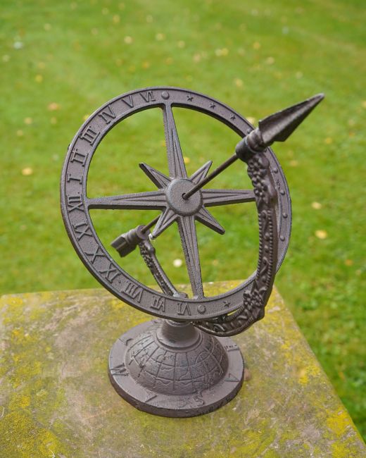 Rustic Armillary Sundial on Stand  Rustic Armillary Sundial on Stand