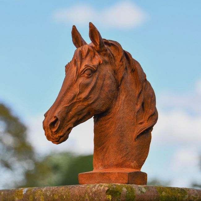 Rustic Cast Iron Horse Bust  Rustic Cast Iron Horse Bust