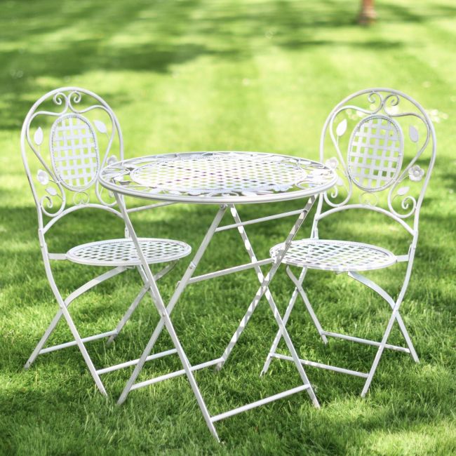 Stunning Chimera Outdoor Two Seater Bistro Set with Floral Detailing Stunning Chimera Outdoor Two Seater Bistro Set with Floral Detailing