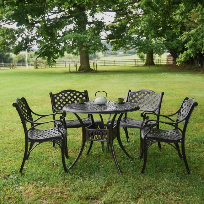 Antique Bronze "Summerworth " Dining Set in Situ Antique Bronze "Summerworth " Dining Set in Situ