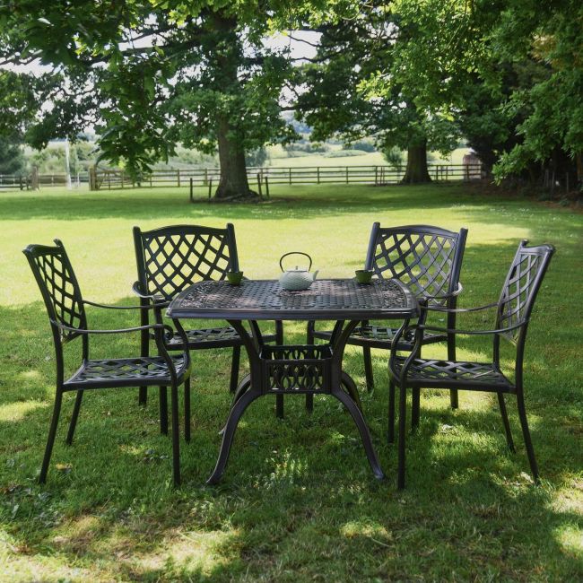 Antique Bronze "Summerworth " Dining Set in Situ Antique Bronze "Summerworth " Dining Set in Situ