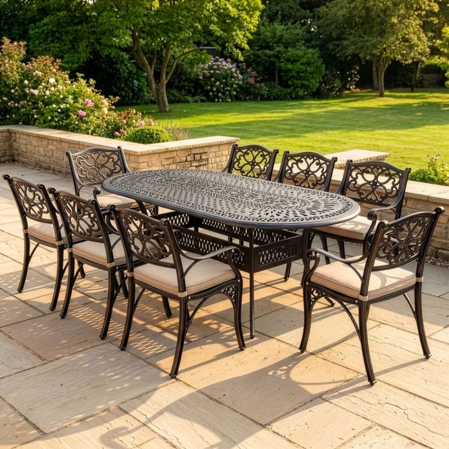8-Seater Garden Dining Set Digital Illustration