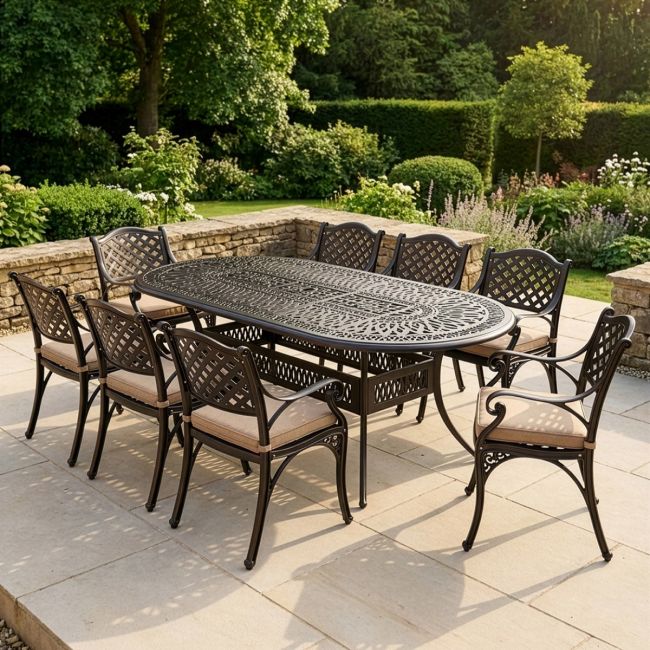 8-Seater Garden Dining Set Digital Illustration