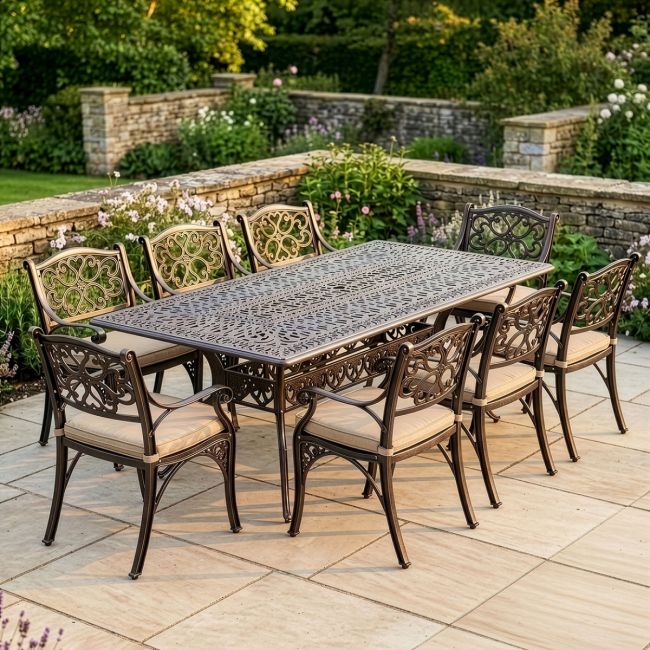 8-Seater Garden Dining Set Digital Illustration