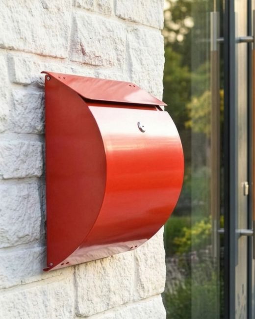 Contemporary "Urban Obsession" Red Wall Mounted Post Box digital illustration