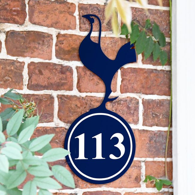 Contemporary Cockerel Iron House Number Sign in Situ on a Brick Wall Contemporary Cockerel Iron House Number Sign in Situ on a Brick Wall