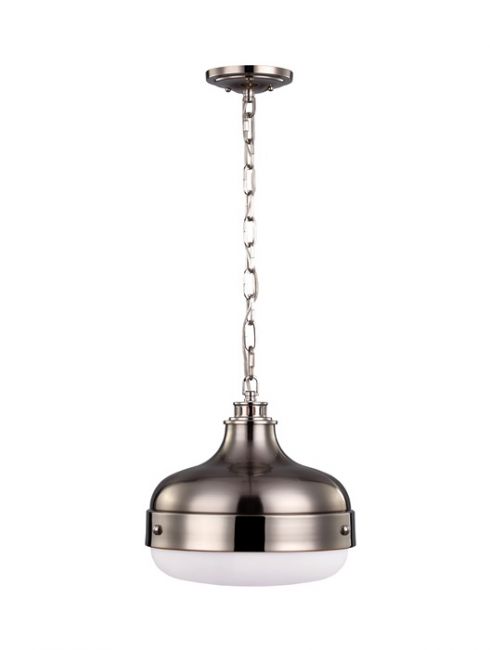 "Belldear" Contemporary Industrial Brushed Steel Chain Linked Hanging Light "Belldear" Contemporary Industrial Brushed Steel Chain Linked Hanging Light