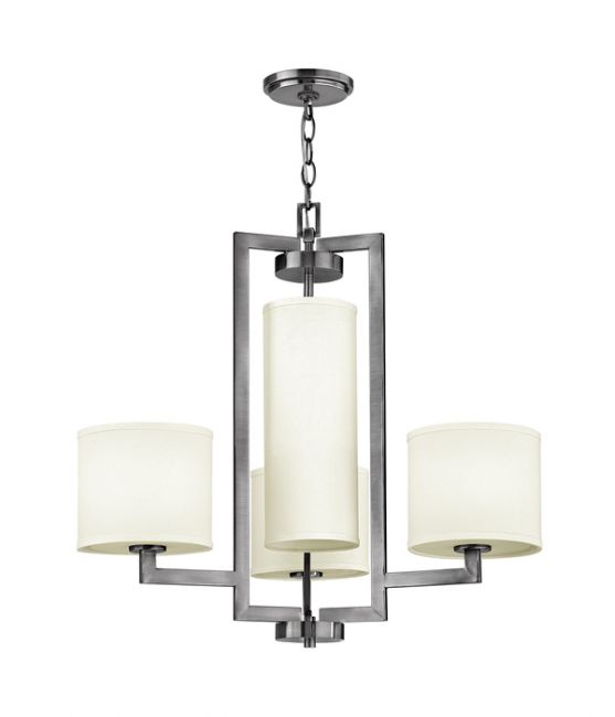"Beaubridge" Contemporary Metal Framed Four Light Chandelier "Beaubridge" Contemporary Metal Framed Four Light Chandelier