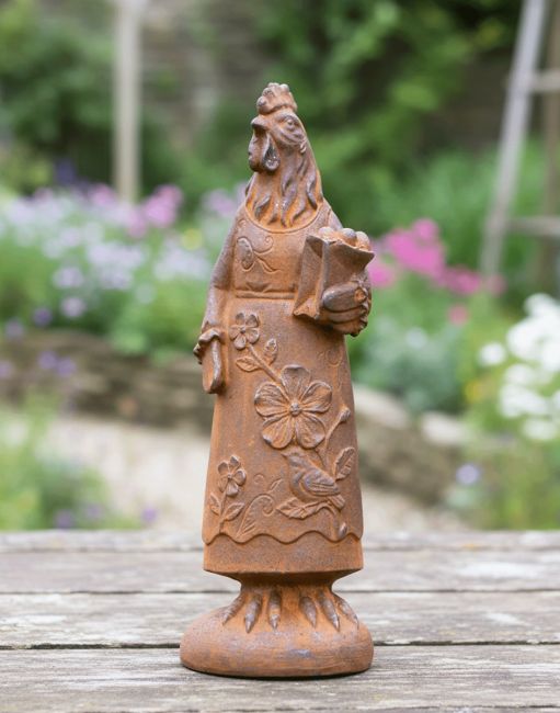 Rustic cast Iron Baking Rooster Sculpture