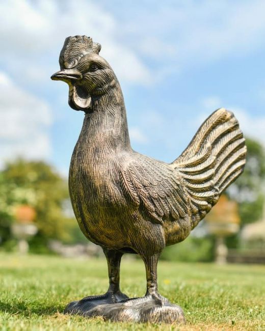 Cast Aluminium "Cooper" Rooster Garden Sculpture in Bronze Cast Aluminium "Cooper" Rooster Garden Sculpture in Bronze