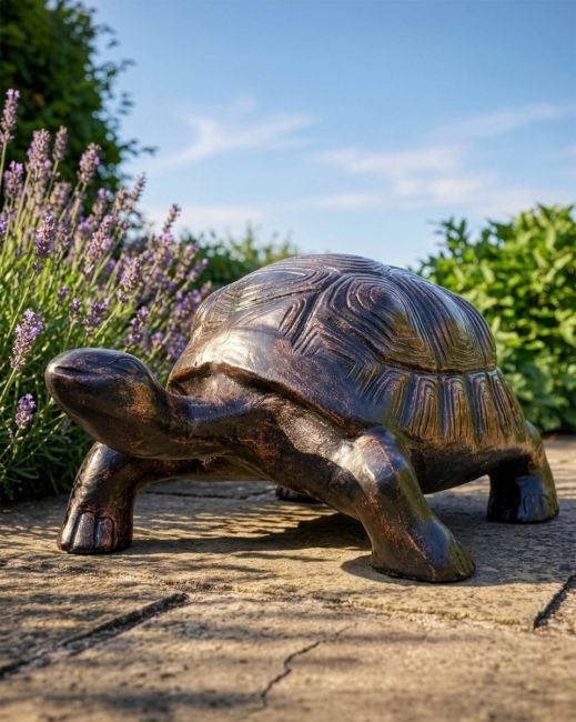 Copper and bronze aluminium tortoise garden sculpture Copper and bronze aluminium tortoise garden sculpture