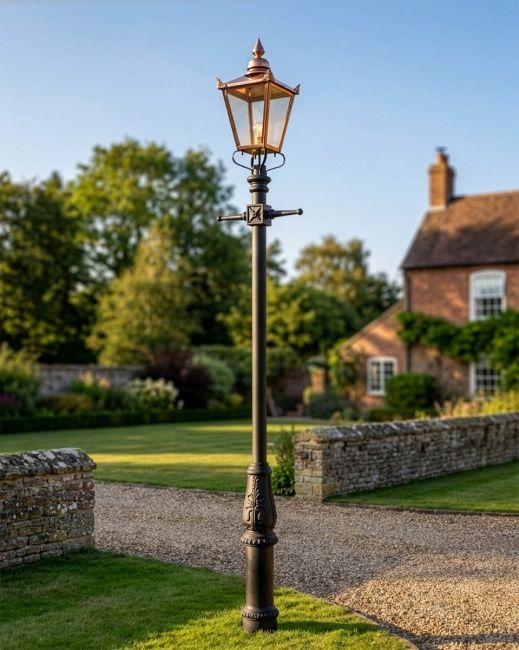 Copper Victorian Lamp Post Set 3.7m digital illustration