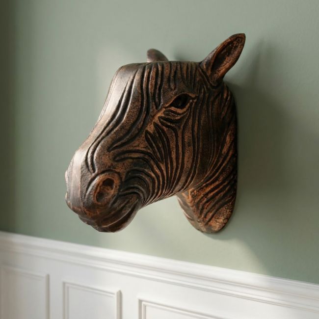 Copper Zebra Wall Bust Digital Illustration