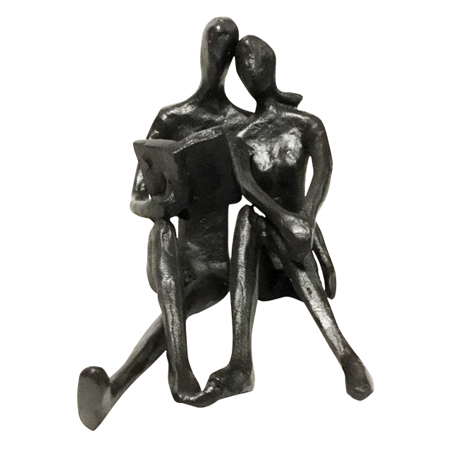 "Couple Reading" Player Indoor Ornament in a Black Finish "Couple Reading" Player Indoor Ornament in a Black Finish