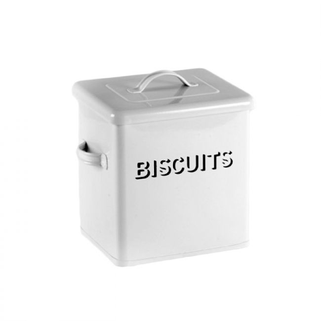 Bessie Vintage White Biscuit Tin