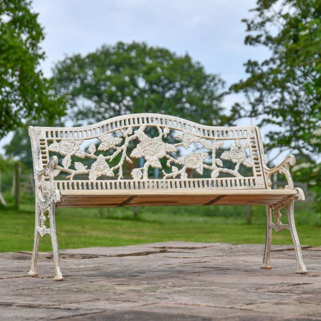 Antique Cream Rose Garden Bench Antique Cream Rose Garden Bench