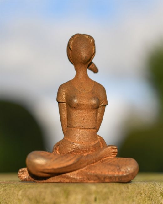 Rustic Cast iron Crossed Legged Woman Garden Sculpture Rustic Cast iron Crossed Legged Woman Garden Sculpture