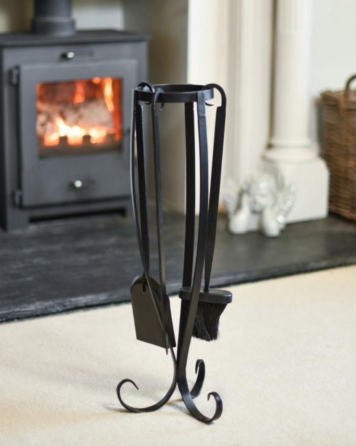 "Curved Trifecta" Black Three Piece Companion Set "Curved Trifecta" Black Three Piece Companion Set