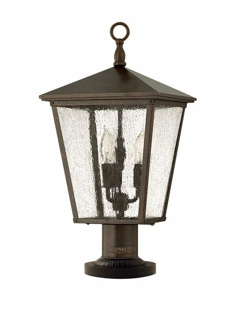 "Pennerley" Dark Bronze Three Bulb Pillar Light 58cm "Pennerley" Dark Bronze Three Bulb Pillar Light 58cm