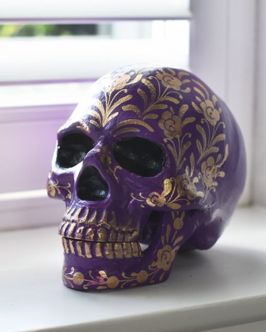 Floral Purple Skull Ornament Floral Purple Skull Ornament