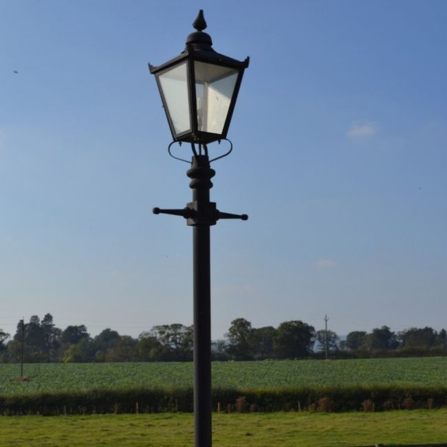 Victorian Extra Large Lantern & Lamp Post Set in situ Victorian Extra Large Lantern & Lamp Post Set in situ