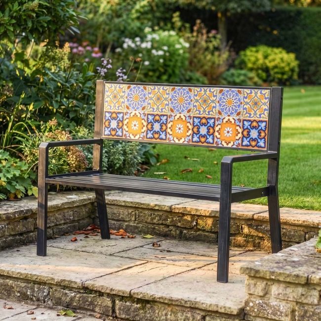 Deluxe "Blue Marine" Steel Two Seater Park Bench in Black Digital Illustration Deluxe "Blue Marine" Steel Two Seater Park Bench in Black Digital Illustration