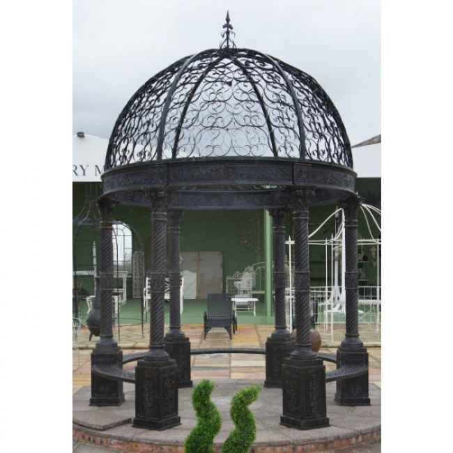 Deluxe Calistas Acropolis Cast Iron Gazebo - Black Deluxe Calistas Acropolis Cast Iron Gazebo - Black