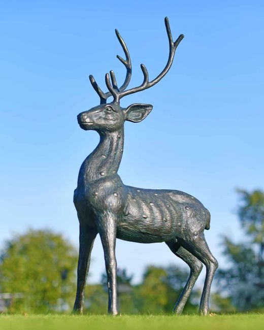 Deluxe Cast Aluminium Freestanding "Roscoe" Buck Garden Sculpture Deluxe Cast Aluminium Freestanding "Roscoe" Buck Garden Sculpture