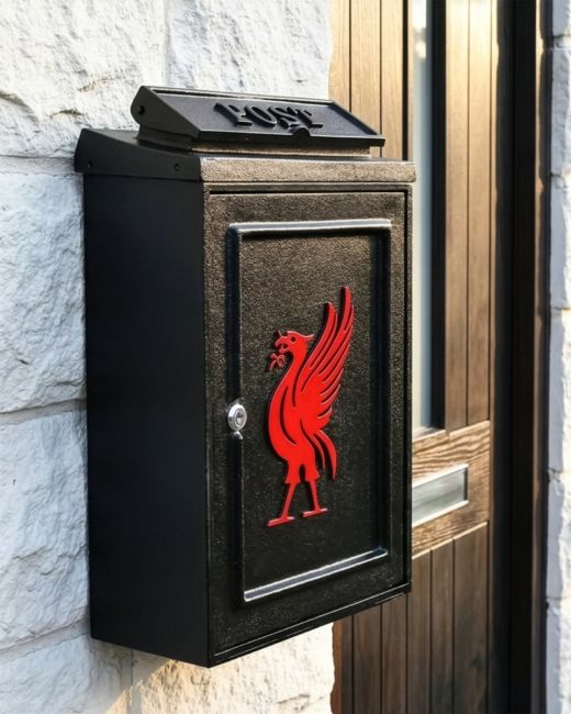 Deluxe Red "Liver Bird" Wall Mounted Post Box digital illustration