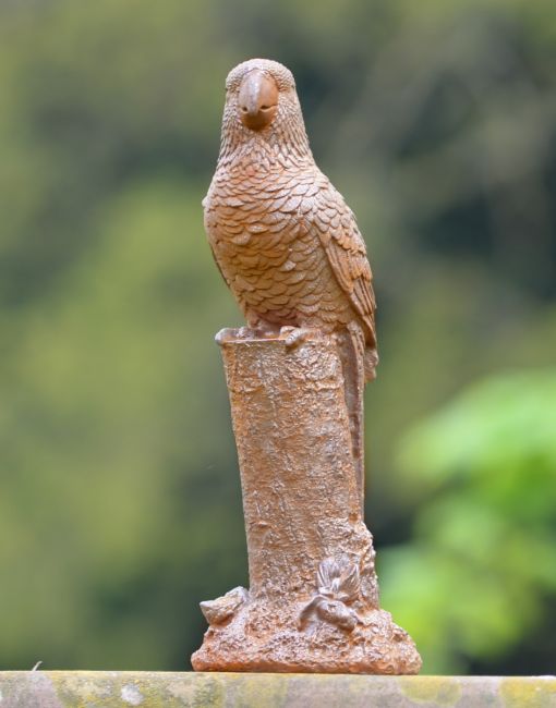 Cast Iron Rustic Parrot Sculpture  Cast Iron Rustic Parrot Sculpture