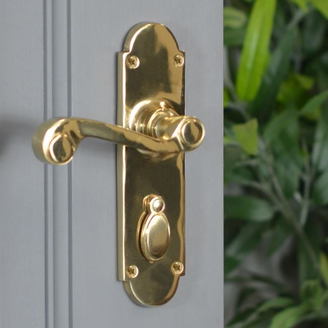 Polished Brass 6 Inch Lever Lock Handle Polished Brass 6 Inch Lever Lock Handle