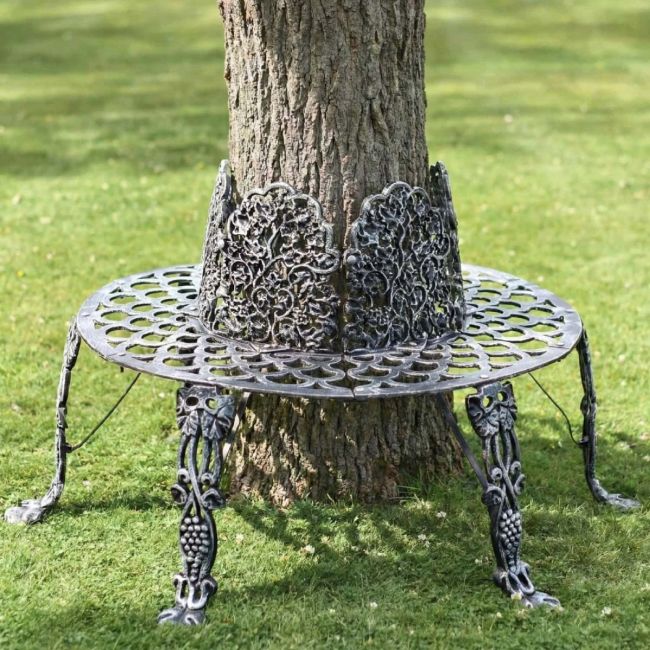 Black & Silver Ornate Tree Seat