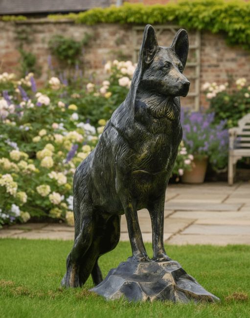 Belgian Shepherd Dog Garden Sculpture 