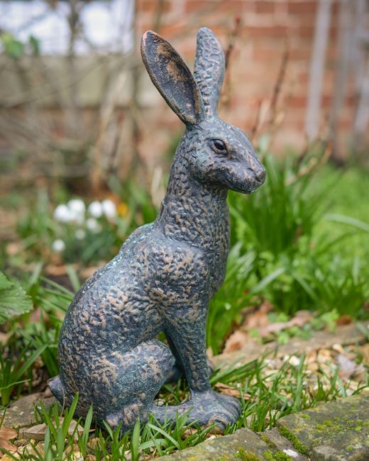 Digital illustration of "Briar" the Hare Cast Aluminium Garden Sculpture - Verdigris Digital illustration of "Briar" the Hare Cast Aluminium Garden Sculpture - Verdigris
