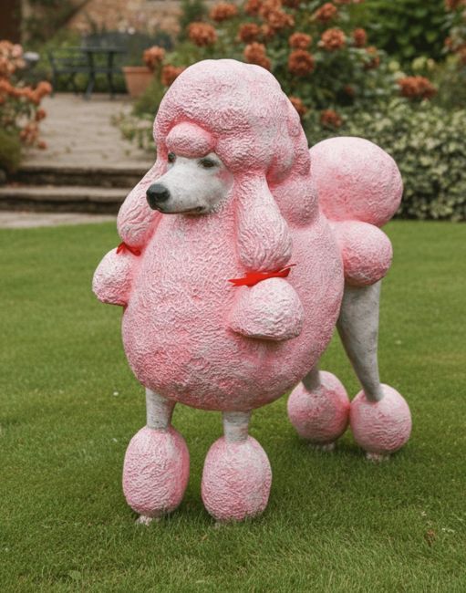 ‘Candyfloss’ the Poodle Fibreglass Garden Sculpture main image