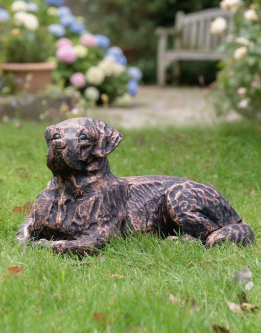 "Barney" the Labrador Cast Iron Garden Sculpture - Copper main image