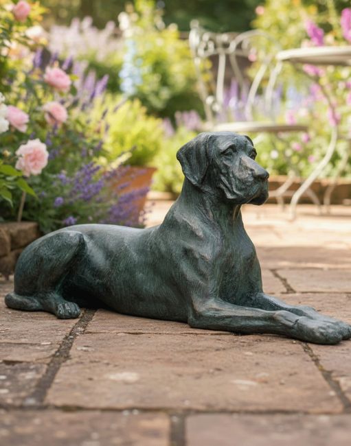 "Hank" the Verdigris Great Dane Dog Sculpture