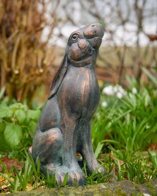 Digital illustration of ‘Meadow’ Cast Aluminium Large Rabbit Looking Up - Verdigris Digital illustration of ‘Meadow’ Cast Aluminium Large Rabbit Looking Up - Verdigris